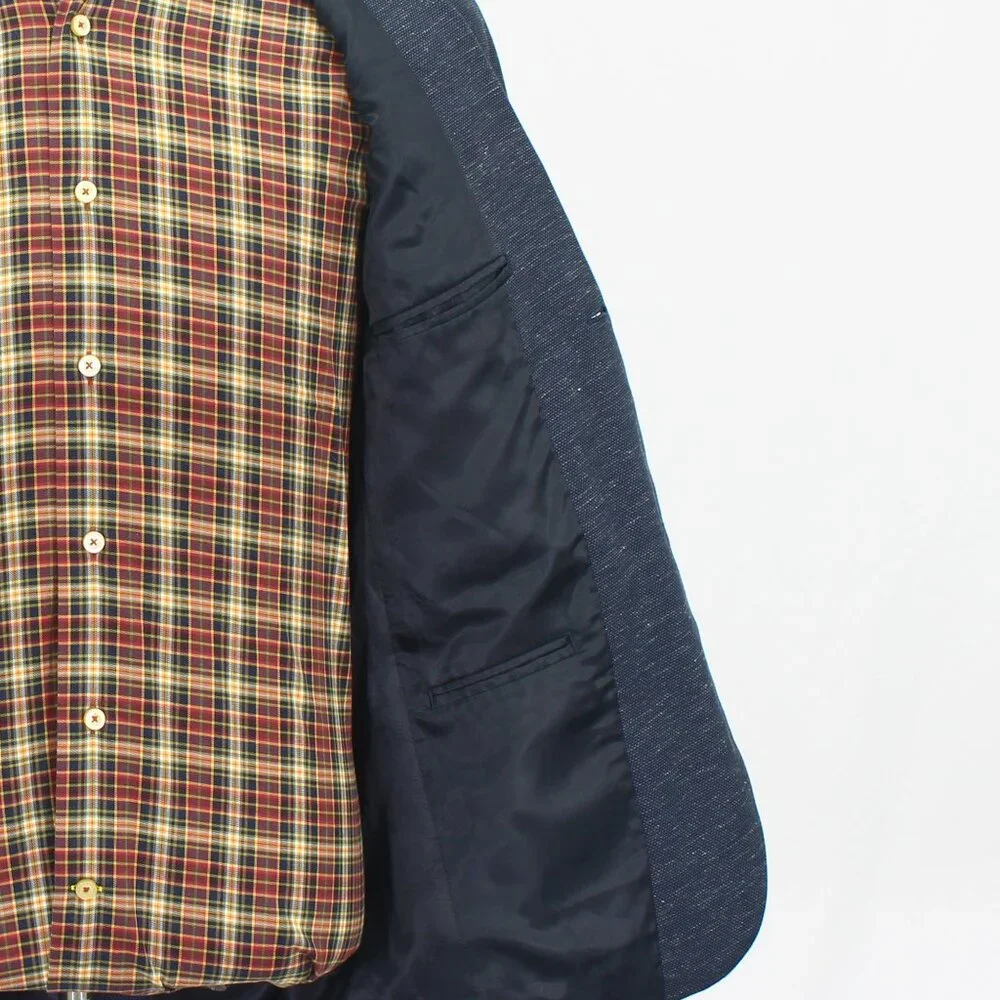 Topman 36S Navy Blazer Sport Coat Jacket 3-Button Solid T855